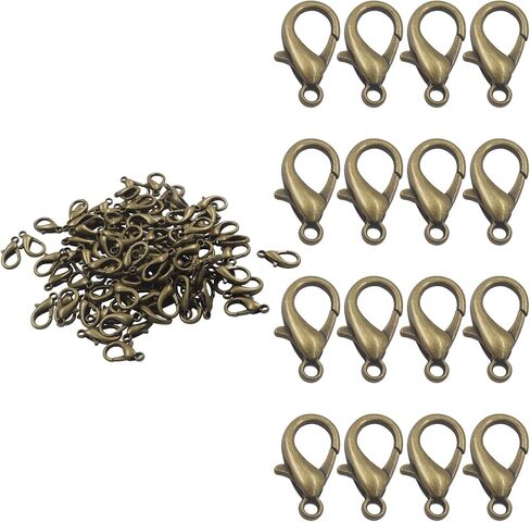 Bivethoi 100PCS Lobster Claw Clasps, 16mm Metal Alloy Small Lobster Clip Jump Rings, Silver Jewelry Clasps for Handmade Necklace/Bracelet DIY Jewelry Making(Gold) in Kuwait