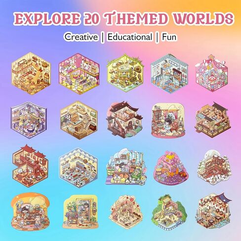 3D Sticker Book Scene Craft Set - DIY Miniature World Art Therapy Activity, Fun for Adults and Families, 20 SetsArt Therapy for Adults 、 Not for Children in Saudi Arabia
