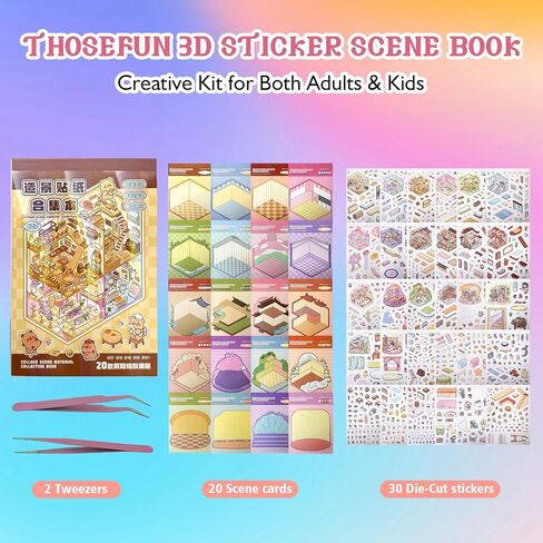 3D Sticker Book Scene Craft Set - DIY Miniature World Art Therapy Activity, Fun for Adults and Families, 20 SetsArt Therapy for Adults 、 Not for Children in Saudi Arabia