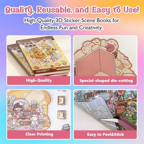 3D Sticker Book Scene Craft Set - DIY Miniature World Art Therapy Activity, Fun for Adults and Families, 20 SetsArt Therapy for Adults 、 Not for Children in Saudi Arabia