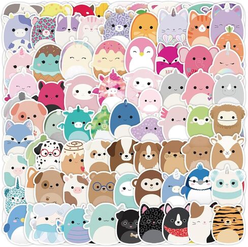 100 pcs Cute Kawaii Animal Stickers,Waterproof Vinyl Decals for Water Bottle Laptop Scrapbook Party Favors Teens Gift (Kawai) in Kuwait
