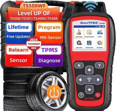 Autel MaxiTPMS TS508WF TPMS Relearn Tool, Upgrade of TS508 / TS408 TPMS Tool, Activate/Relearn All Sensors, Program Autel Sensors, TPMS Reset/Diagnosis, Read/Clear TPMS Code, Free Lifetime Update in Kuwait