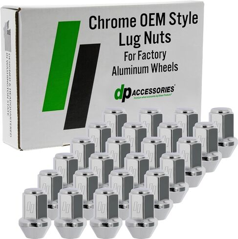 صواميل العروة من DPAccessories متوافقة مع 2009-2017 شيفروليه ترافيرس | نمط OEM من الكروم | لعجلات الألمنيوم المصنع فقط | مجموعة من 24 صواميل عجلة | DCHTRV01F-CH/1 in Kuwait