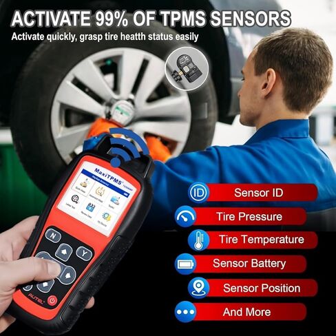 Autel MaxiTPMS TS508WF TPMS Relearn Tool, Upgrade of TS508 / TS408 TPMS Tool, Activate/Relearn All Sensors, Program Autel Sensors, TPMS Reset/Diagnosis, Read/Clear TPMS Code, Free Lifetime Update in Kuwait