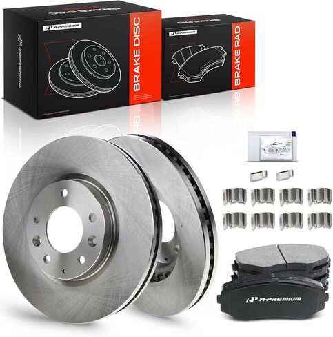 A-Premium 11.88 inch (302mm) Rear Vented Disc Brake Rotors + Ceramic Pads Kit Compatible with Select Mazda Models - CX-7 2007 2008 2009 2010 2011 2012, 6-PC Set in Saudi Arabia