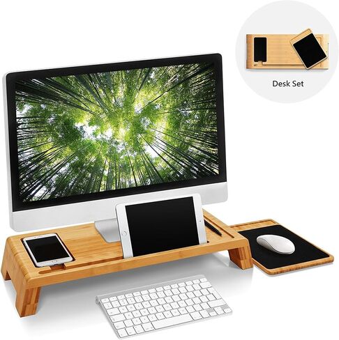 Cortesi Home Mia Natural Bamboo Monitor Stand with Mouse Pad in Saudi Arabia