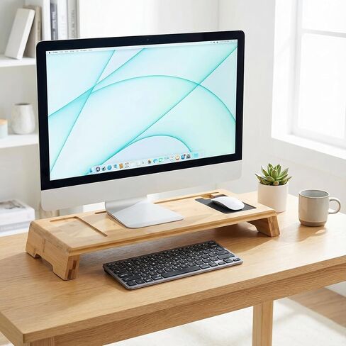 Cortesi Home Mia Natural Bamboo Monitor Stand with Mouse Pad in Saudi Arabia