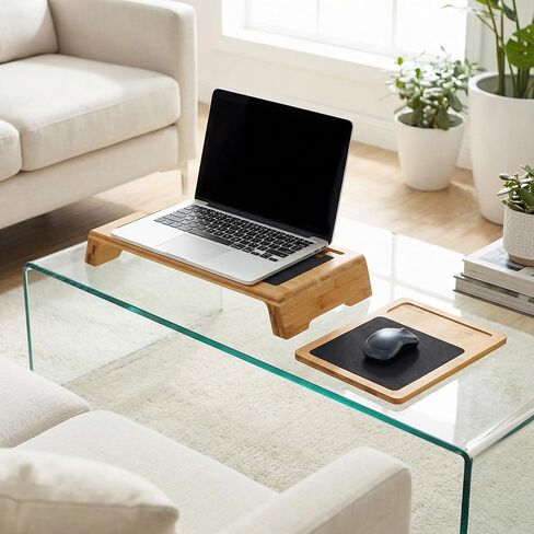 Cortesi Home Mia Natural Bamboo Monitor Stand with Mouse Pad in Saudi Arabia