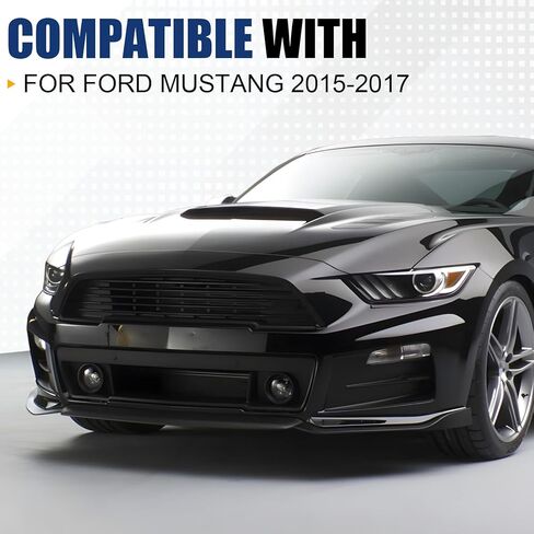 Fit for 2015 2016 2017 Ford Mustang Front Bumper Lip — Gloss Black ABS Air Splitter Chin Body Kit OEM Style in Saudi Arabia