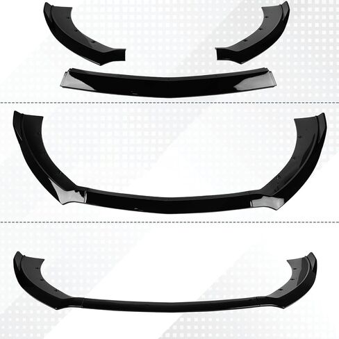 Fit for 2015 2016 2017 Ford Mustang Front Bumper Lip — Gloss Black ABS Air Splitter Chin Body Kit OEM Style in Saudi Arabia