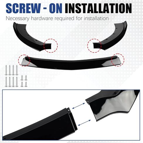 Fit for 2015 2016 2017 Ford Mustang Front Bumper Lip — Gloss Black ABS Air Splitter Chin Body Kit OEM Style in Saudi Arabia