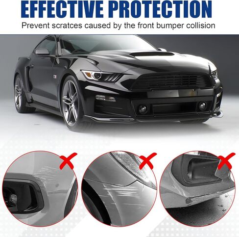 Fit for 2015 2016 2017 Ford Mustang Front Bumper Lip — Gloss Black ABS Air Splitter Chin Body Kit OEM Style in Saudi Arabia