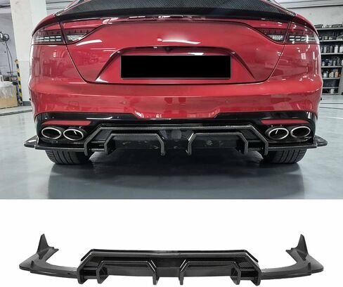 Add-on Rear Diffuser for Kia Stinger 2018-2021 Rear Bumper Lip Spoiler Chin Splitter Accessories ABS Plastics (Glossy Black) in Saudi Arabia