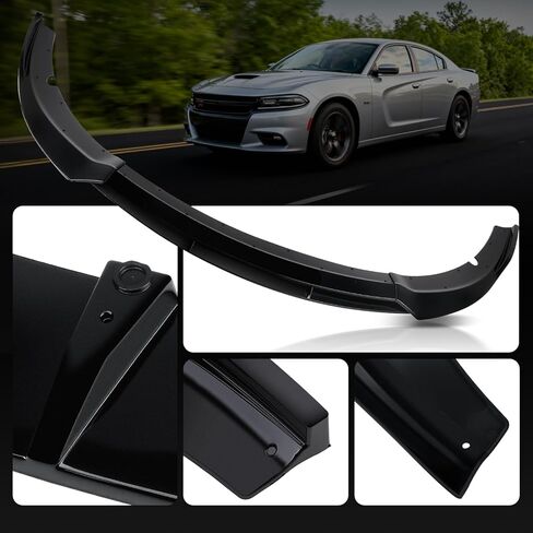 Front Bumper Lip Splitter Spoiler Compatible with Dodge Charger SRT Hellcat/RT Scat Pack/Daytona/RT 392 2015-2023 Accessories Air Chin Body Kit (Matte Black) in Saudi Arabia