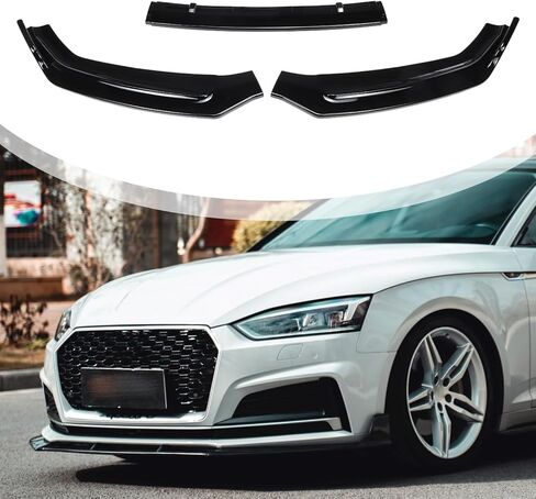 Front Bumper Lip Fit for Audi A5 B9 2017-2018,3 PCS Front Bumper Lip Body Kit Spoiler Compatible with Audi A5 B9 2017-2018 Front Splitter, Gloss Black in Kuwait
