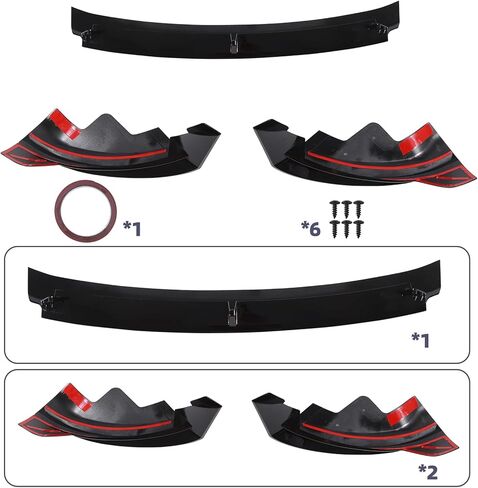 Front Lip for Tesla Model Y Juniper 2025 2026 V Style Glossy Black(Not fit for Performance) in Kuwait