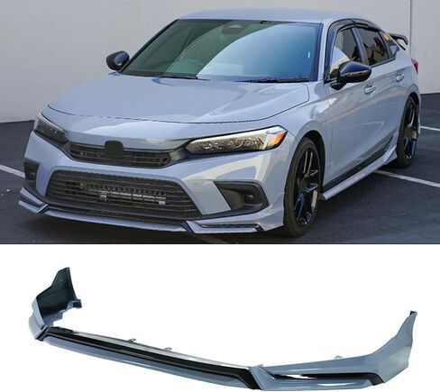 Front Lip Compatibility with 2022-2024 Civic Yofer Style Front Bumper Chin Lip Splitter Spoiler Kit Black Sonic Gray in Saudi Arabia