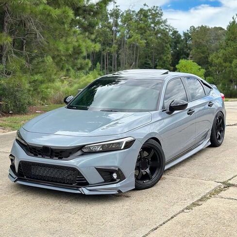 Front Lip Compatibility with 2022-2024 Civic Yofer Style Front Bumper Chin Lip Splitter Spoiler Kit Black Sonic Gray in Saudi Arabia