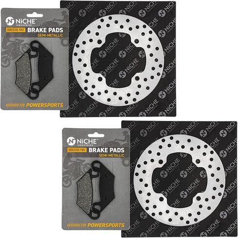 NICHE Rear Brake Rotor Pad Semi Metallic Kit For Polaris Sportsman 500 800 570 450 2203628 1911278 1911279 5248250 in Kuwait