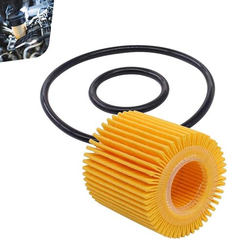 04152-YZZA6 Engine Oil Filter with Drain Plug Gasket, Direct Replacement Oil Filter, Compatible with Corolla Prius Matrix CT200h (Orange) in Kuwait