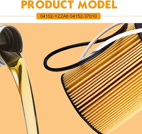 04152-YZZA6 Engine Oil Filter with Drain Plug Gasket, Direct Replacement Oil Filter, Compatible with Corolla Prius Matrix CT200h (Orange) in Kuwait