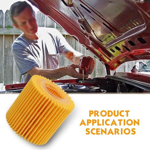 04152-YZZA6 Engine Oil Filter with Drain Plug Gasket, Direct Replacement Oil Filter, Compatible with Corolla Prius Matrix CT200h (Orange) in Kuwait