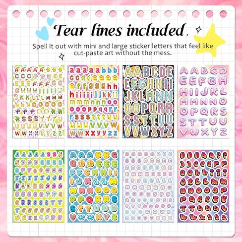 1100+ Alphabet Stickers for Junk Journals, Fun & Colorful Craft Letter Stickers for Scrapbooking Supplies, DIY Decorative, and Laptop Journaling in Saudi Arabia