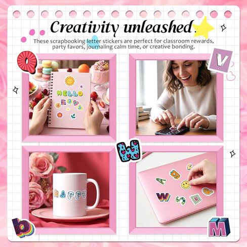 1100+ Alphabet Stickers for Junk Journals, Fun & Colorful Craft Letter Stickers for Scrapbooking Supplies, DIY Decorative, and Laptop Journaling in Saudi Arabia