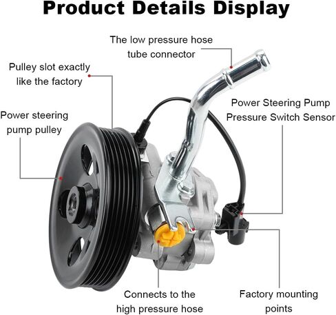 WMPHE Power Steering Pump with Pulley Compatible with Hyundai Genesis Coupe 2.0L L4 2010 2011 2012 2013, Replacement for 571002M000, 21-504 in Saudi Arabia