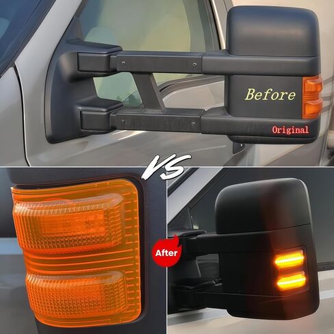 استبدال ضوء مرآة الإشارة لـ 2008-2016 Ford F250 F350 F450 F550 Super Duty Amber Lens LED الجانب مرآة مصباح علامة بدوره إشارة وتشغيل ضوء ما بعد البيع الوامض، 2 جهاز كمبيوتر شخصى in Kuwait