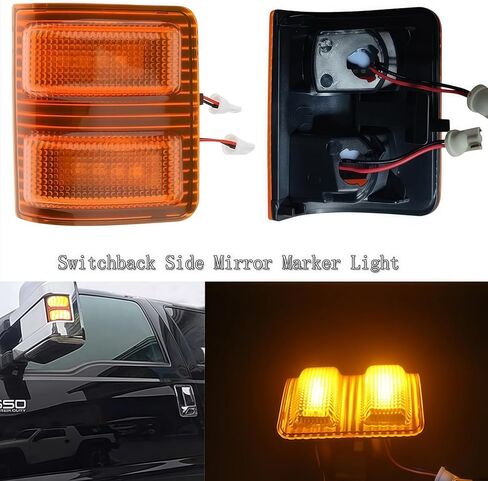 استبدال ضوء مرآة الإشارة لـ 2008-2016 Ford F250 F350 F450 F550 Super Duty Amber Lens LED الجانب مرآة مصباح علامة بدوره إشارة وتشغيل ضوء ما بعد البيع الوامض، 2 جهاز كمبيوتر شخصى in Kuwait