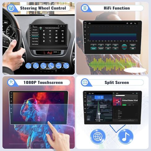 SIXWIN Android 13 Car Stereo for Hyundai Tucson IX35 2010-2015 Radio 10.1 inch Touch Screen Wireless CarPlay Android Auto Mirror Link 2G+32G Bluetooth FM 26UI WiFi EQ GPS Navigation Backup Camera MIC in Saudi Arabia