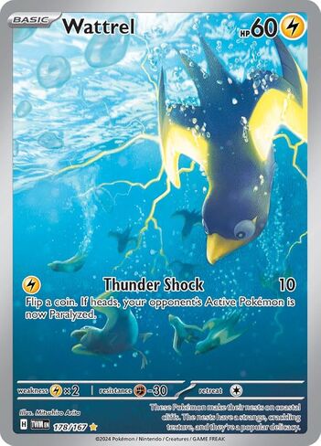 Pokemon – Wattrel 178/167 – Twilight Masquerade – Illustration Rare – Full Art – Alternate in Kuwait