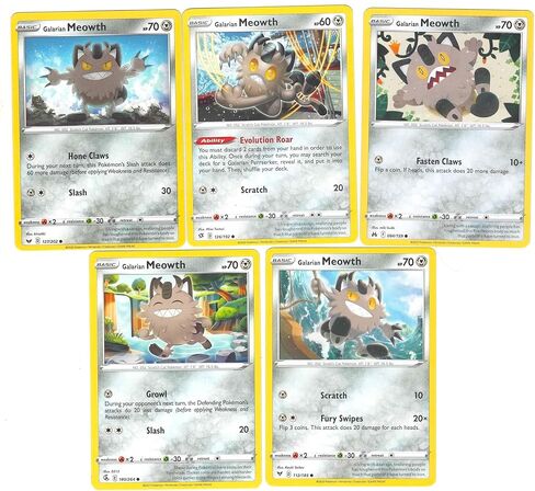 Galarian Meowth – Pokemon 5 Card Lot – Sword & Shield Rebel Clash – 127/202 in Saudi Arabia