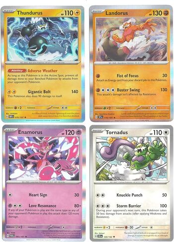 Landorus Enamorus Tornadus Thundurus - مجموعة بطاقات Pokemon 4 الأسطورية - حفلة تنكرية للشفق المتصاعد - 110/191 - 093/167 in Kuwait
