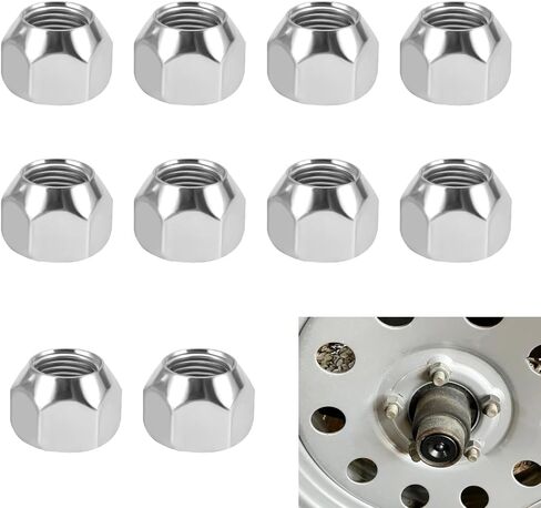 10PCS 1/2"-20 Lug Nuts, Chrome Bulge Acorn Cone Seat Wheel Nuts, Steel Closed End Lug Nuts for Trucks, SUVs & Aftermarket Wheels in Saudi Arabia