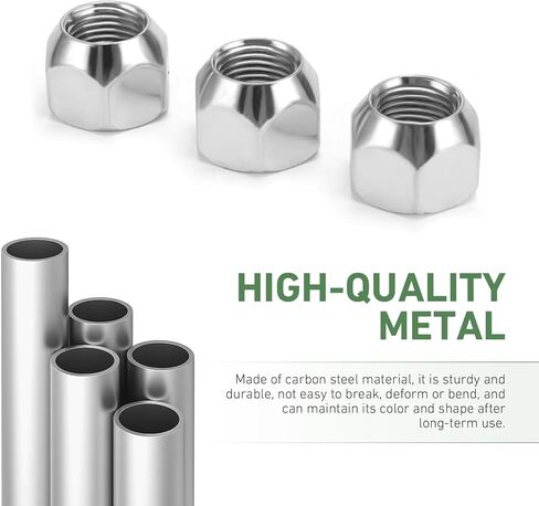10PCS 1/2"-20 Lug Nuts, Chrome Bulge Acorn Cone Seat Wheel Nuts, Steel Closed End Lug Nuts for Trucks, SUVs & Aftermarket Wheels in Saudi Arabia