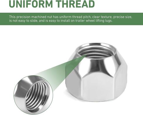 10PCS 1/2"-20 Lug Nuts, Chrome Bulge Acorn Cone Seat Wheel Nuts, Steel Closed End Lug Nuts for Trucks, SUVs & Aftermarket Wheels in Saudi Arabia