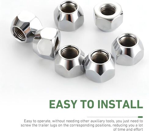 10PCS 1/2"-20 Lug Nuts, Chrome Bulge Acorn Cone Seat Wheel Nuts, Steel Closed End Lug Nuts for Trucks, SUVs & Aftermarket Wheels in Saudi Arabia
