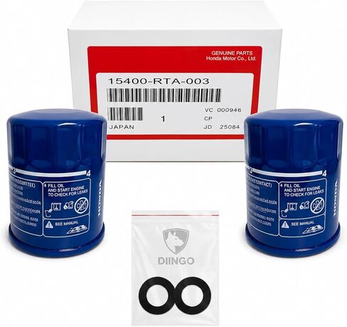 Genuine OEM Engine Oil Filter 15400-PLM-A02 + DIINGO Drain Plug Gasket 94109-14000 Replacement for Honda Civic, Pilot, CR-V, Accord, Acura Models (2 Pair) in Saudi Arabia