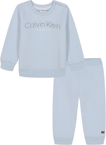 Calvin Klein baby-boys 2-piece Knit Set, Long Sleeve Shirt With Jogger Pants in Saudi Arabia