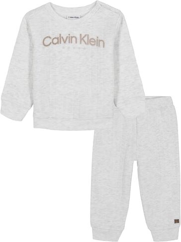 Calvin Klein baby-boys 2-piece Knit Set, Long Sleeve Shirt With Jogger Pants in Saudi Arabia