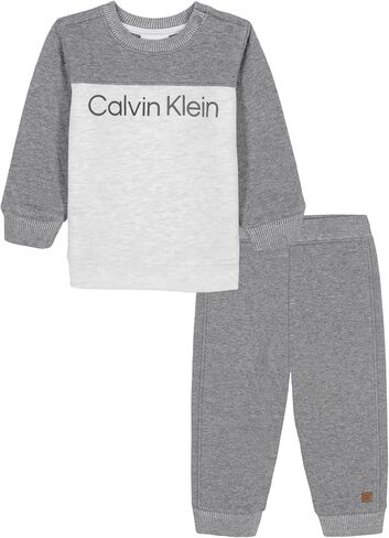Calvin Klein baby-boys 2-piece Knit Set, Long Sleeve Shirt With Jogger Pants in Saudi Arabia