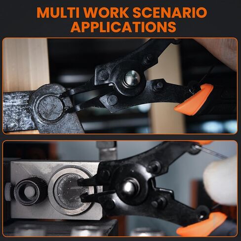 TACTIX 4 in 1 Snap Ring Pliers Set, Internal External Clip Pliers, Interchangeable Jaw Heads with Straight, 45- Degree and 90-Degree Angles in Saudi Arabia