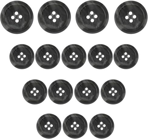 ButtonMode Regular Suit Buttons 16pc Set Includes 4 Buttons Measuring 20mm (3/4 Inch) for Jacket Front, 12 Buttons Measuring 15mm (9/16 Inch) for Jacket Sleeves and Pants, Beige Khaki, 16-Buttons in Saudi Arabia