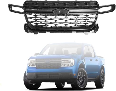 شبكة مافريك، شبكة المصد الأمامي العلوي باللون الأسود لسيارة Ford Maverick XL XLT Lariat 2022-2023، NZ6Z8200AA in Kuwait