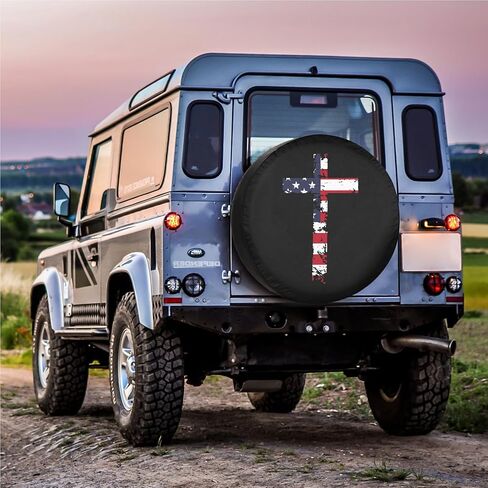 أغطية الإطارات الاحتياطية لمقطورة RV بعلم الولايات المتحدة الأمريكية، مقاومة للطقس والغبار، عالمية لسيارات الدفع الرباعي، والتخييم، ومركبات السفر 12 بوصة 13 بوصة 14 بوصة 15 بوصة 16 بوصة 17 بوصة in Kuwait