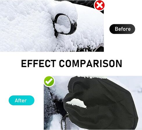 2 PCS Car Side Mirror Covers, 210D Oxford Fabric Rearview Mirror Protection Cover, Waterproof Side Mirror Protector for Snow, Ice, Bird Droppings, Universal for Most Vehicles (Black) in Kuwait