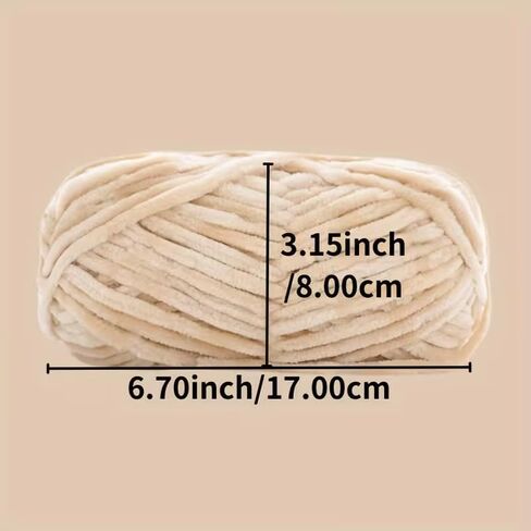 3x100g Soft Chenille Yarn for Crocheting,Velvet Yarn for Blanket-Bulky #5-3x93 yds-MicroPolyester Wool Yarn for DIY Craft Projects-09-Yellow in Kuwait
