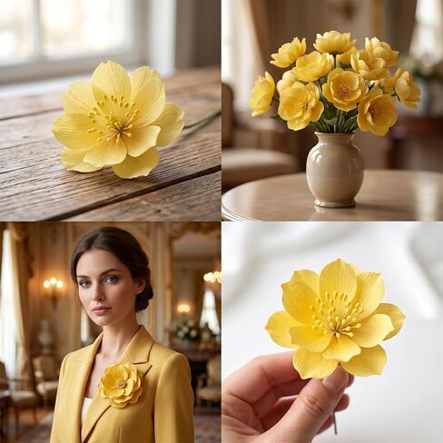 Dplolng 800 Pcs Flower Stamens,2mm Double Head Flower Stamen Artificial Floral Stamen Handmade Stamens for Flowers Making DIY Crafts Scrapbook Decoration(Yellow) in Kuwait